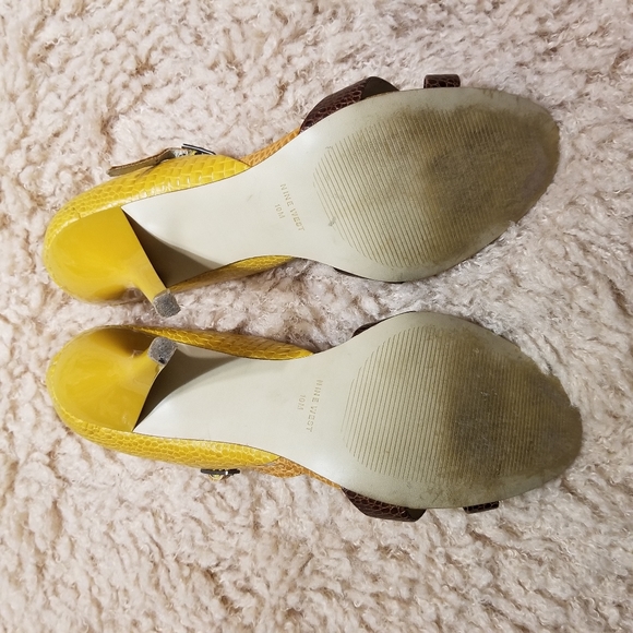 Nine West Hayek Sandal • Mustard Yellow Heels - Picture 9 of 13